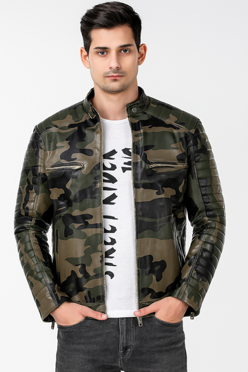 Leather Retail Men's Jacket-Multicolor (Size M)