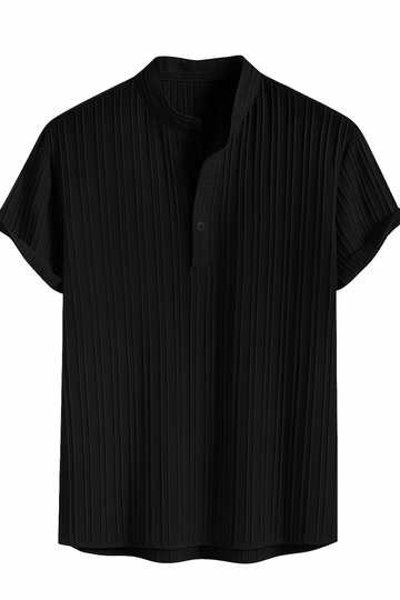 Mens Casual Shirt-Black (Size-L)