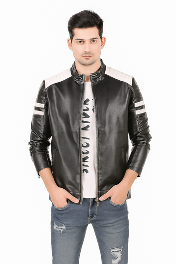 Leather Retail Men's Jacket-Black04 (Size L)